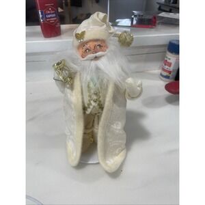 Annalee Standing Santa Clause Glitter Jacquard Robe 10" 2013 w/ Bell